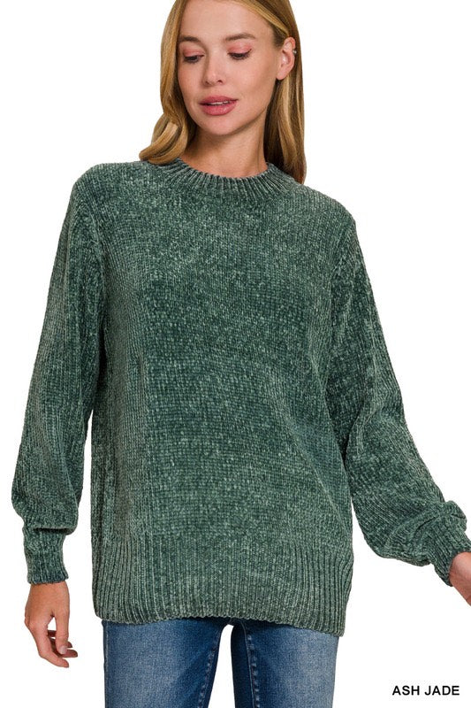 Zenana Chenille Sweater - Jade